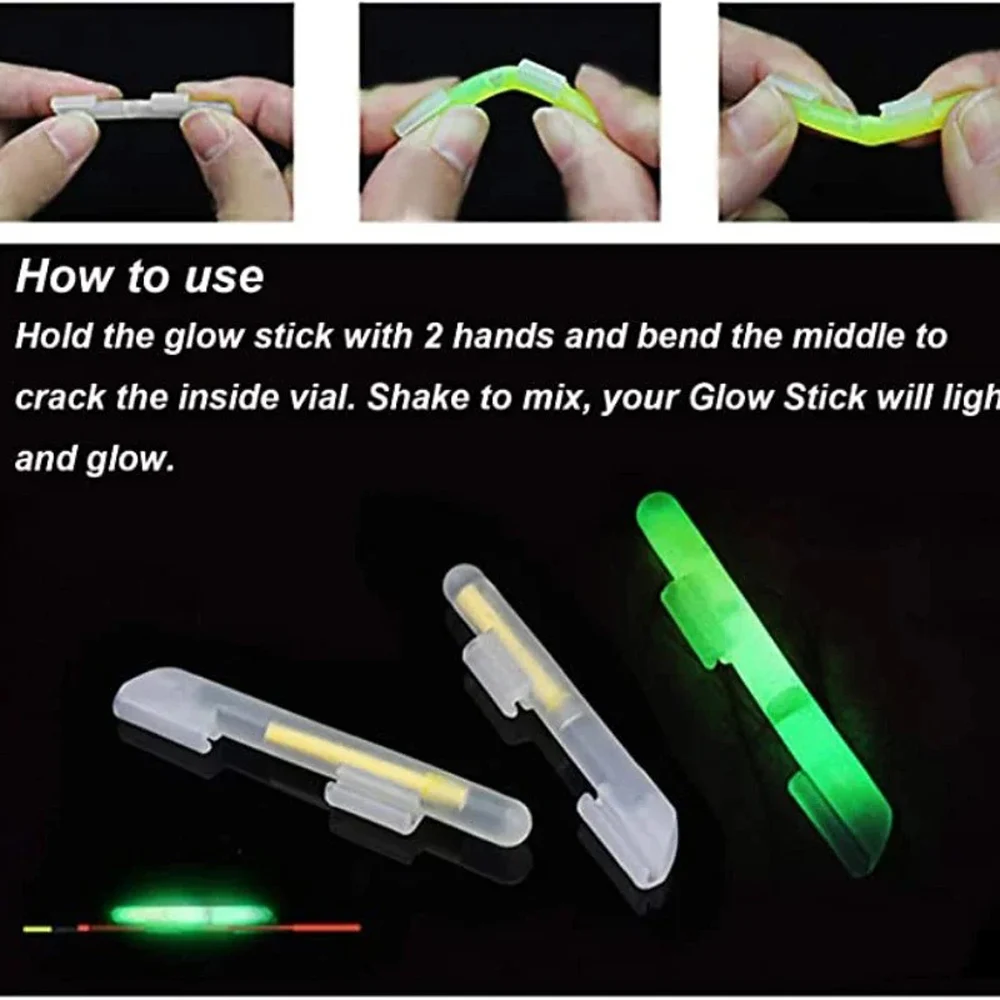 20 piezas, 10 bolsas, punta de caña de pescar con Clip, palo luminoso, aparejos flotantes, alarma de picadura de pescado de inducción para equipo de caña de pescar nocturna - imagen 5