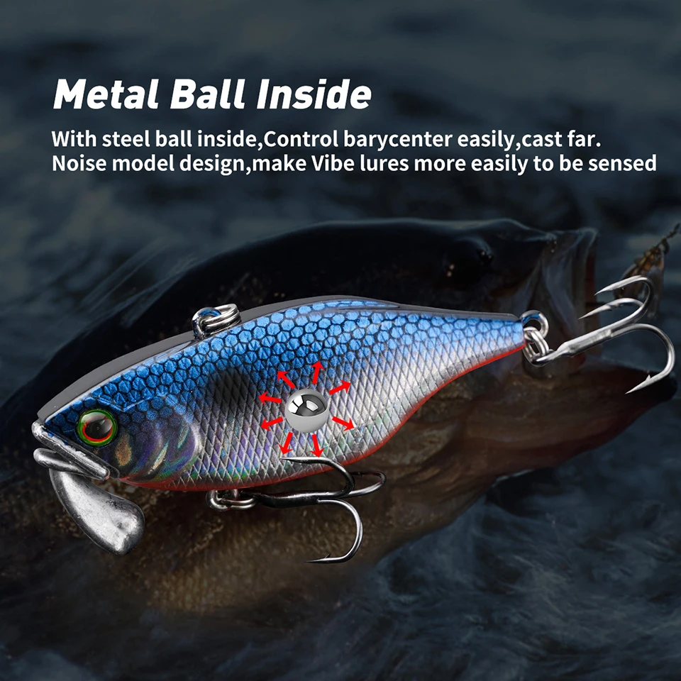 WALK FISH 60mm 18g Testar Jig Head cebo con vibración fundición larga VIB Wobblers Swimbait Señuelos de pesca pesca en hielo de invierno trucha Pike - imagen 2