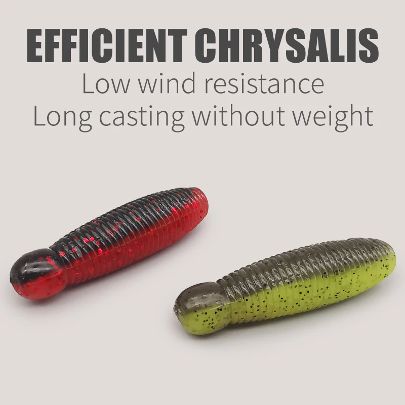 LUREHOLIC 4cm 5cm crisalis cebos blandos agregar sal lubina señuelo pesca cabeza de serpiente pescado patata señuelo cebos - imagen 2