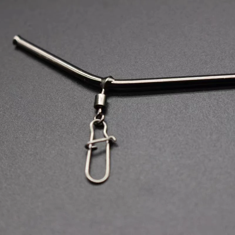 MNFT 30 Uds conector de equilibrio de pesca Pin suministro de peces tubo de latón en forma de L atriles antienredos accesorio giratorio tamaño 5/7/9CM - imagen 2