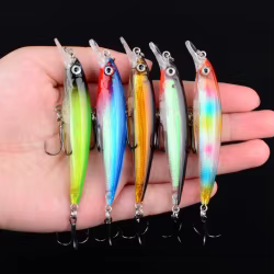 Señuelo de pesca Minnow, cebo duro Artificial, Wobbler biónico, Crankbait, lubina, carpa, Lucio, aparejos de pesca, 1 ud.