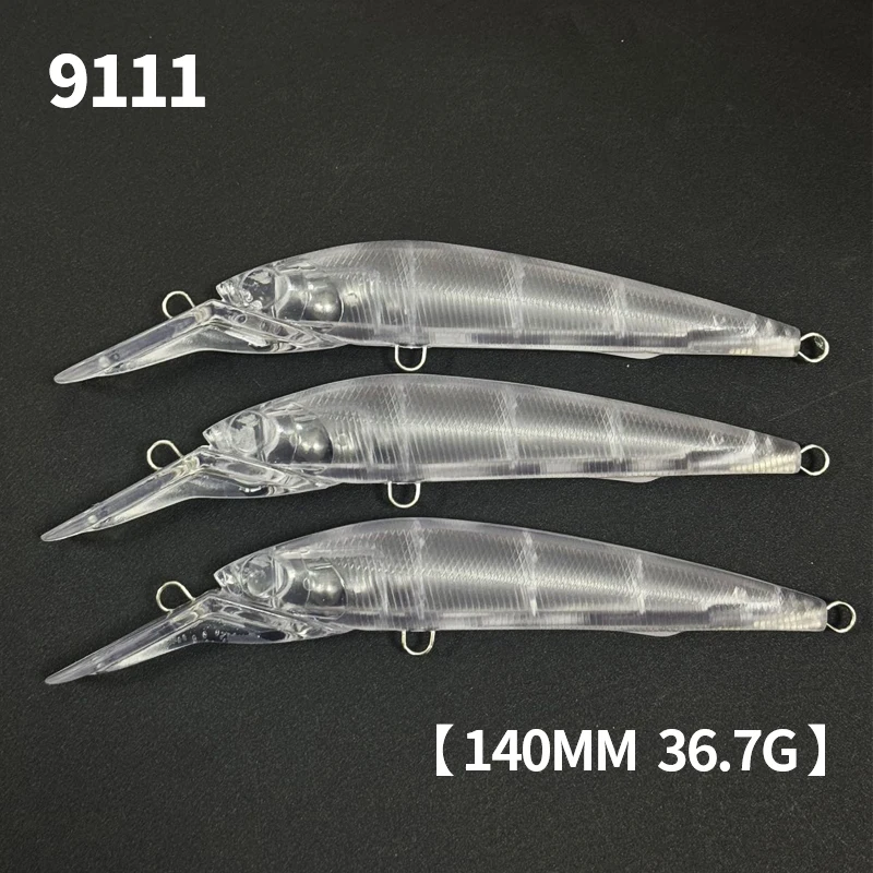 Minnow sin pintar para trolling – Swimbait delgado hundimiento lento - imagen 3
