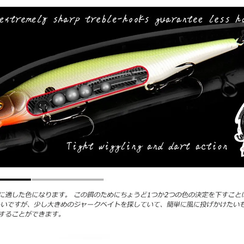 M114 BEARKING 115mm 15g sistema de peso pesca superior señuelos duros cebo Minnow manivela Wobbler anzuelos de aparejos de calidad - imagen 4