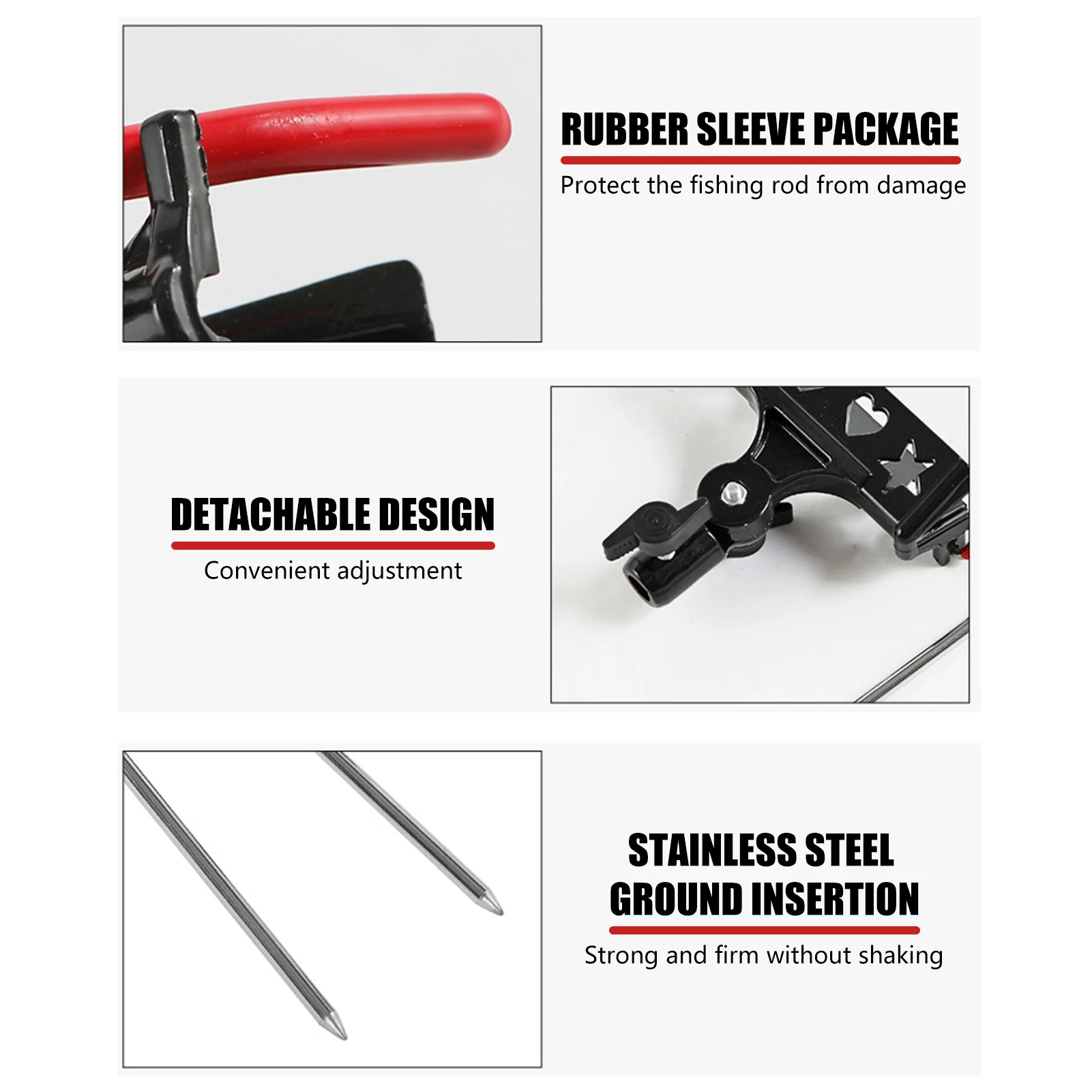 Soporte para caña de pescar telescópica portátil, soporte Universal para caña de pescar autoblocante, estante duradero para caña de pescar de acero inoxidable - imagen 5