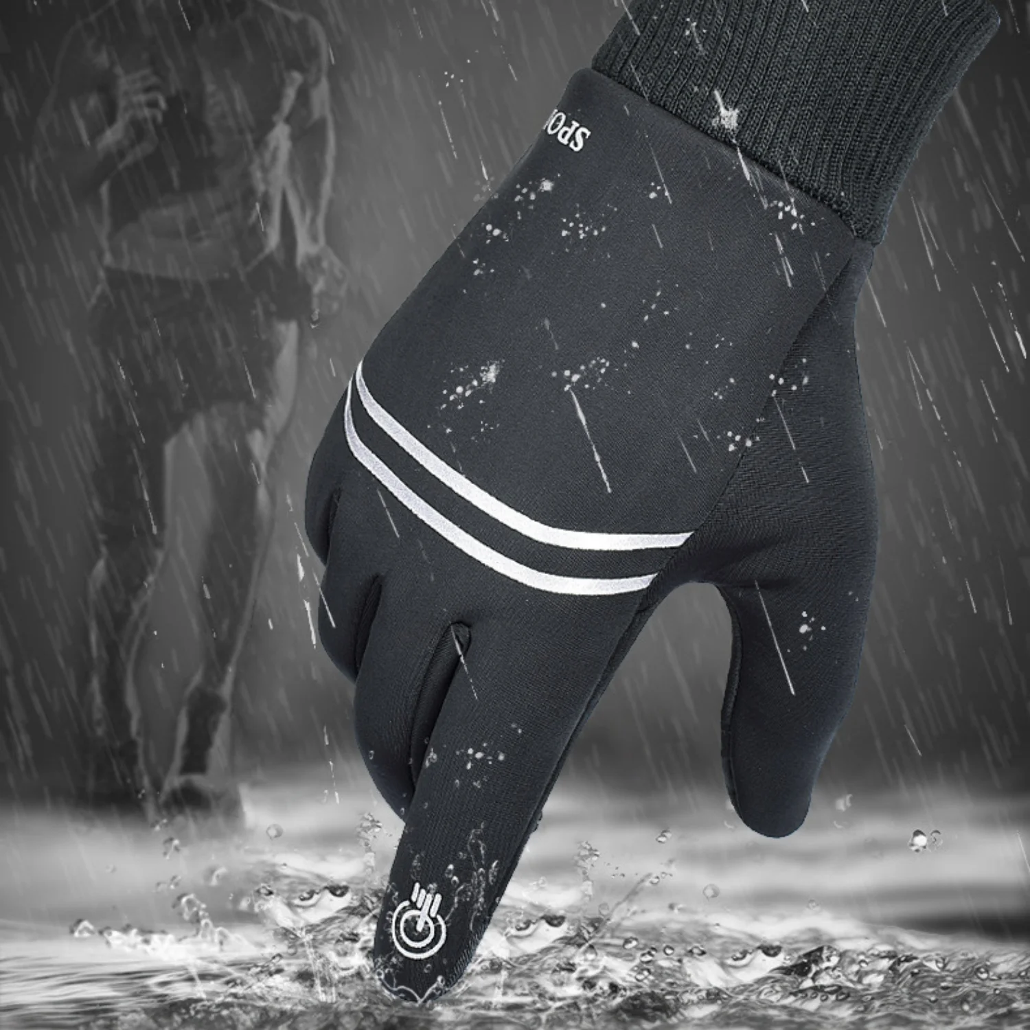 Guantes de ciclismo cálidos de invierno, manoplas gruesas a prueba de viento con dedos completos, guantes sensibles con pantalla táctil para ciclismo, montar, esquiar y senderismo - imagen 2