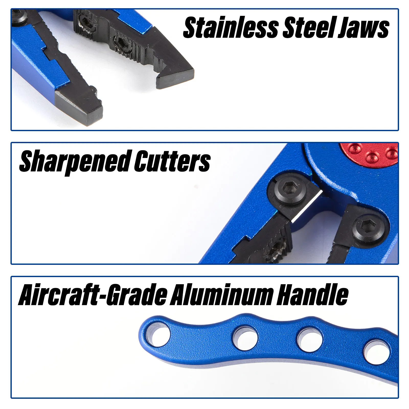 Alicates de pesca multifunción, cortadores de línea trenzada, alicates de anillo dividido, removedor de anzuelos de tijera, herramienta de pesca de aleación de aluminio - imagen 3