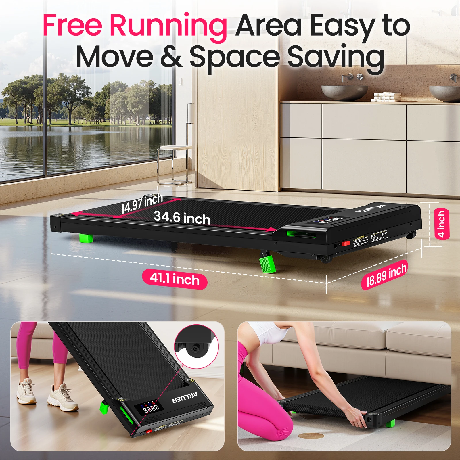 Akluer P03B Cinta de correr plegable con pantalla LED y control remoto - imagen 2