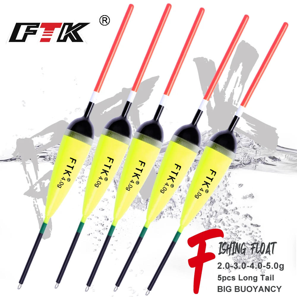 FTK 5 unids/lote flotador de pesca tamaño 2g-4g Barguzinsky flotadores de abeto pesca de carpa Bobber boya Vertical longitud 15,5-20cm aparejos de pesca - imagen 2