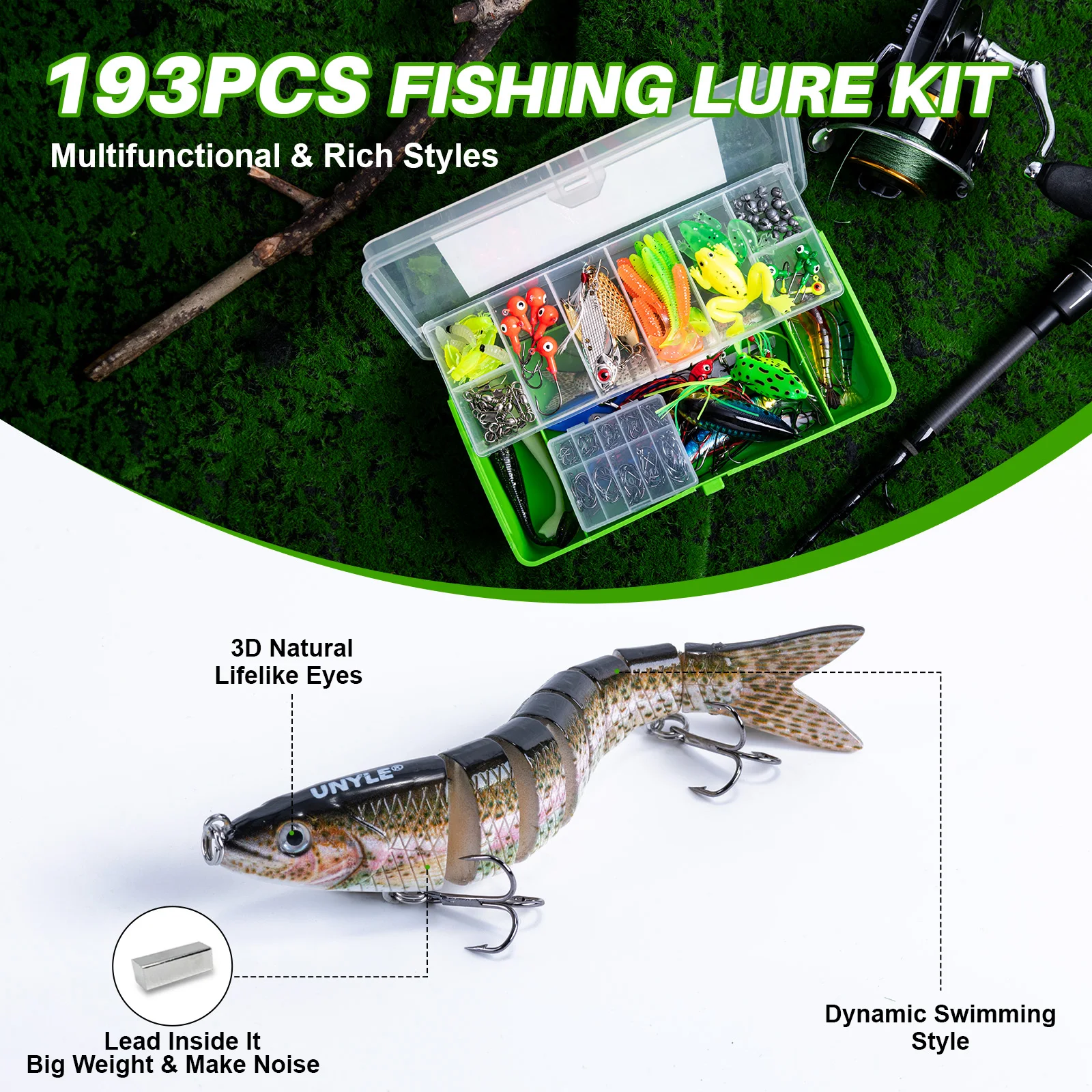 Goture-Juego de Señuelos de Pesca, 193/255 Uds., Kit de Señuelos VIB mixtos, señuelo suave, anzuelos Popper, todos los accesorios de pesca, pesca en agua dulce - imagen 4