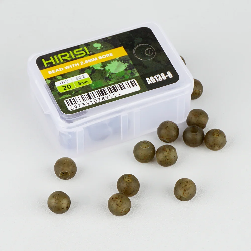 Hirisi 20 piezas cuentas de goma para pesca de carpa, cuentas de aparejo suave verde, aparejos terminales de pesca AG138, accesorios de pesca - imagen 3