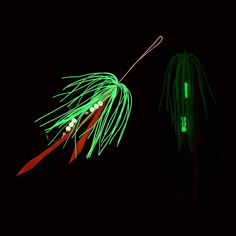 Ganchos de asistencia Kabura Jigging Madai, gomas Tai fuertes, faldas de silicona, cintas de filamentos, plantillas deslizantes de diferentes colores, colas de plomo - imagen 3