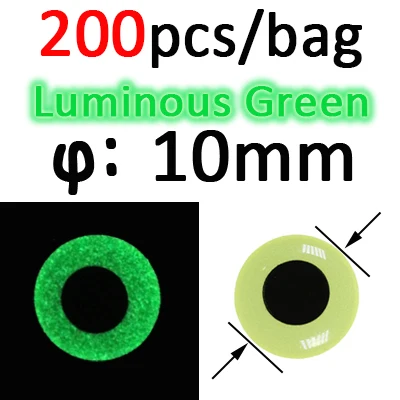 200pcs 10mm Green