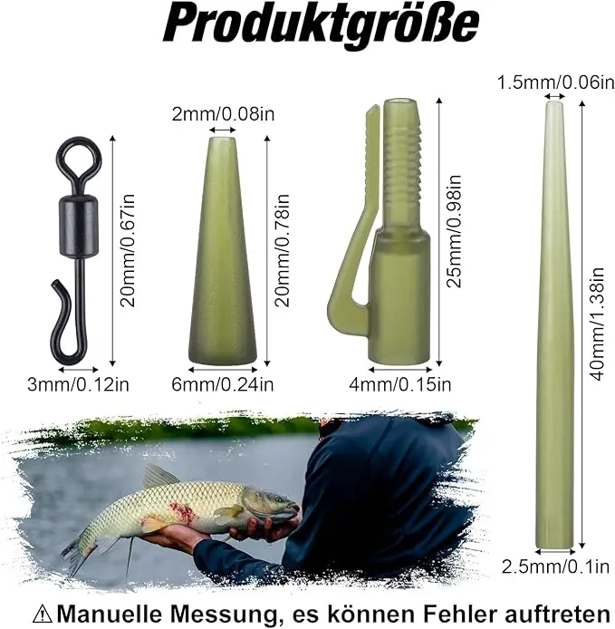 Goture 60 unids/set Clips de seguridad para pesca de carpa cola cono de goma manga antienredos cambio rápido giratorios aparejos giratorios de peso de pesca - imagen 2