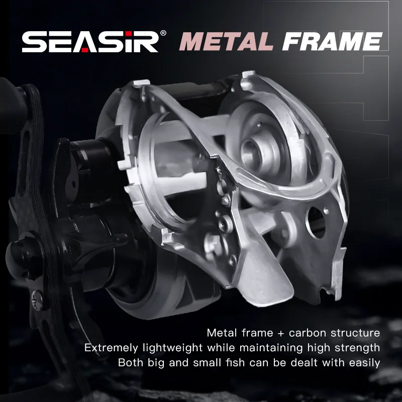 SEASIR M1-carrete de pesca ultraligero con marco de Metal, 135G, 10 + 1BB, arandela de arrastre de carbono 7,6: 1, rodamientos de cerámica híbridos, dos carretes - imagen 4
