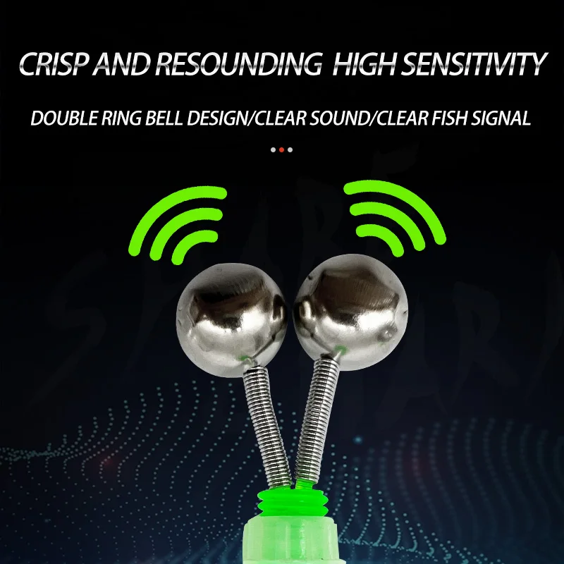 Accesorios de pesca de 5 piezas, alarma de mordida de caña, campanas de Clip con doble mordida, indicador de pesca, campanas de alarma de cebo de pescado - imagen 3