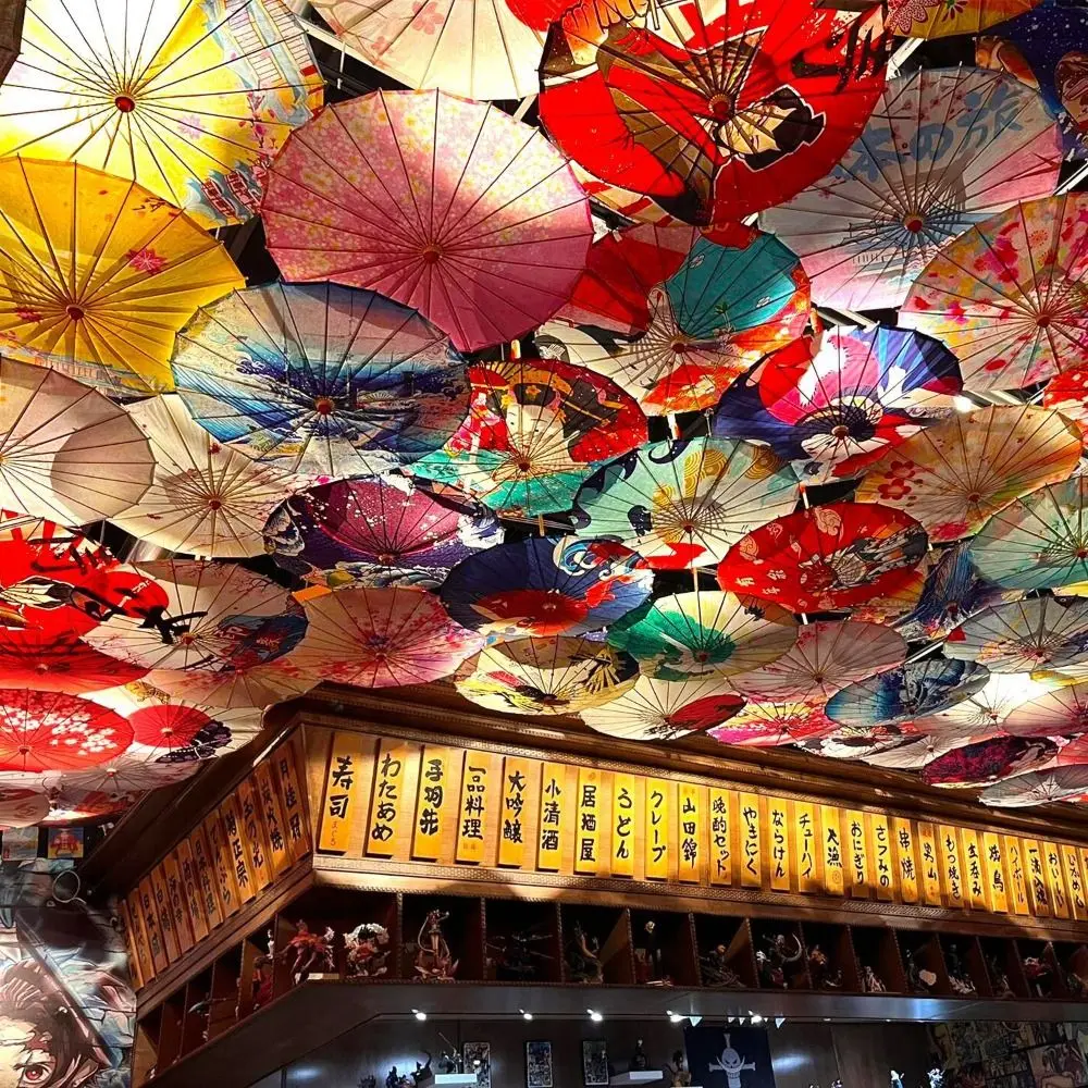 Abanico de paraguas de 56cm, tela de seda de estilo antiguo chino, Cosplay Hanfu, paraguas de papel al óleo, borla, 10 colores, paraguas de baile - imagen 5