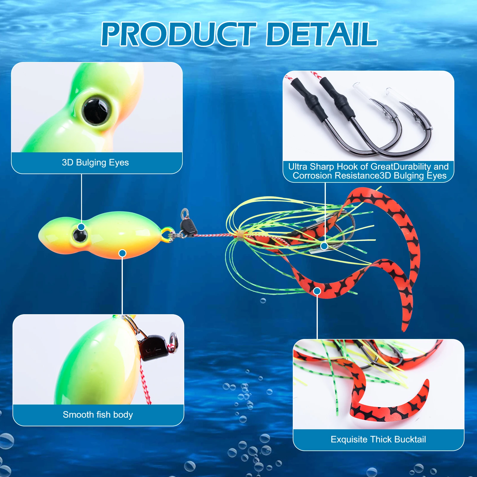 Goture Cabeza Plomada Jig Head para lubina y trucha en dulce-salada - imagen 5