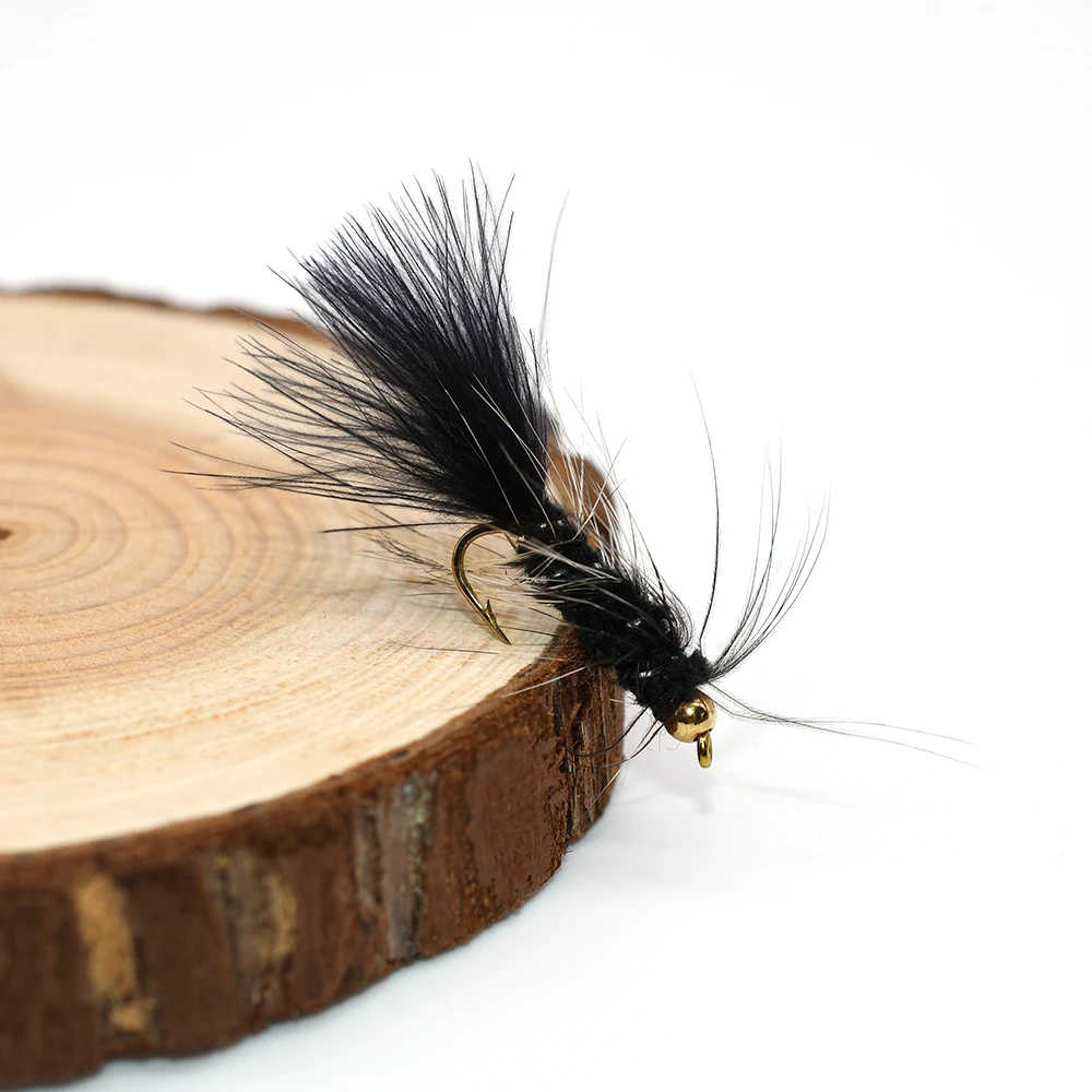 MNFT-anzuelos de pesca de Ninfa, 10 #, 10 piezas, Beadhead, golled, barbas blancas, caña larga, atado de moscas - imagen 3