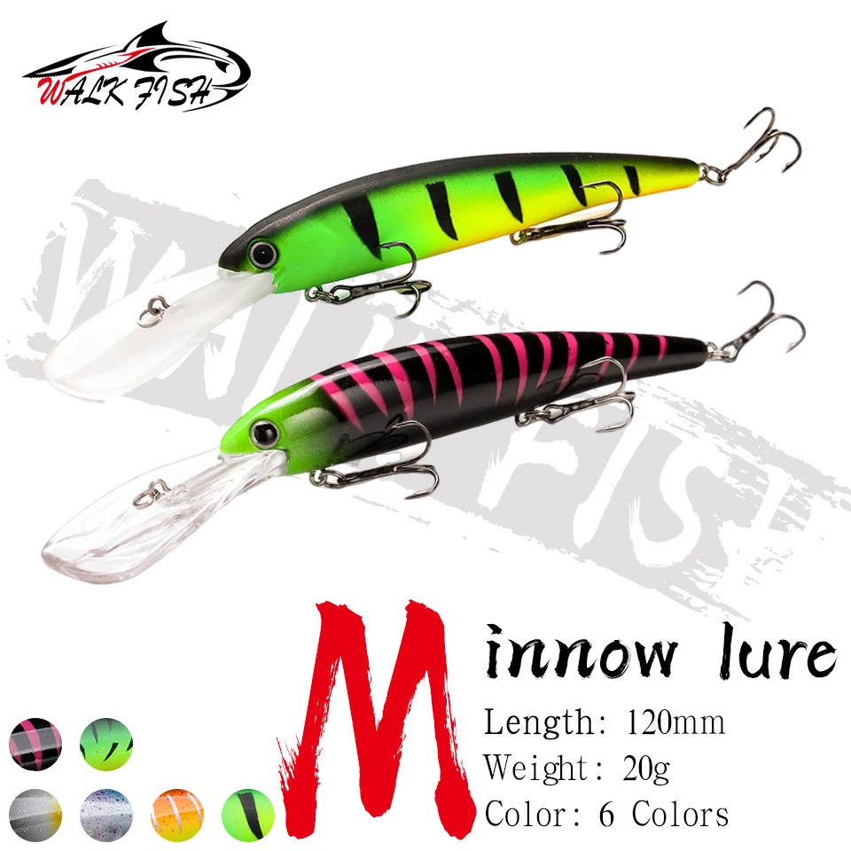 Walk Fish Crankbait flotante 120mm – Señuelo trolling para agua salada