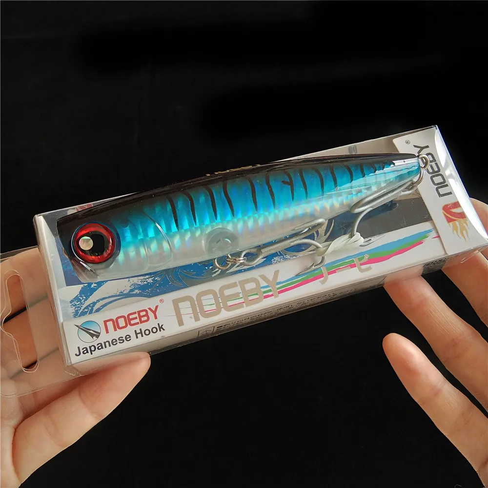 Señuelo de pesca Noeby Popper, 105mm, 24g, Wobblers Topwater, cebo duro Artificial flotante, buena acción para aparejos de pesca de lubina y atún marino - imagen 5