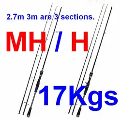 ZZ270 Caña giratoria 17 kg – fibra de carbono, 2 puntas MH H