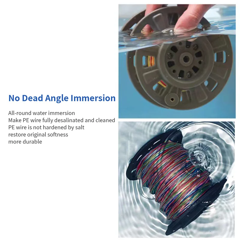 Rueda de línea de lavado para pesca en el mar, carrete de vibración Manual de PE, barril de descarga, limpieza de remojo, enrollador de línea de señuelo trasero de sal - imagen 5