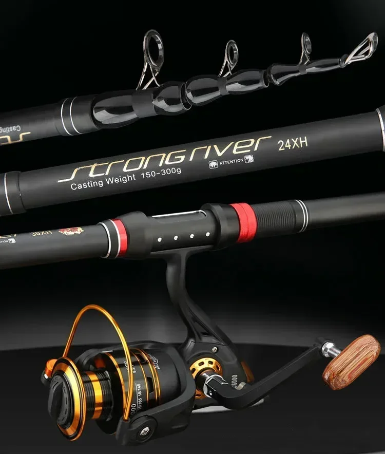 Cañas de pescar giratorias telescópicas super duras, 1,8 M-3,6 M, caña de mar ultraligera de tiro largo, caña de lanzamiento de alta calidad de largo alcance - imagen 3