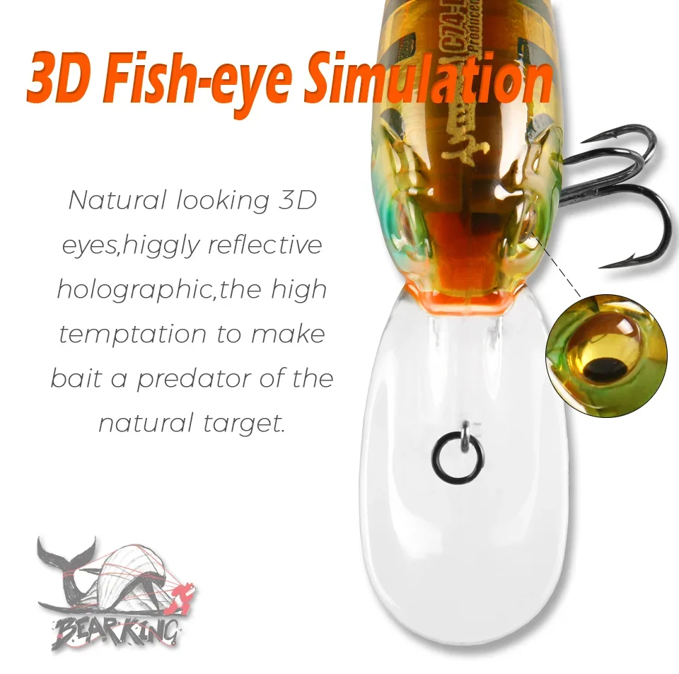 Una simulación de ojos de peces 3D de un señuelo de pesca