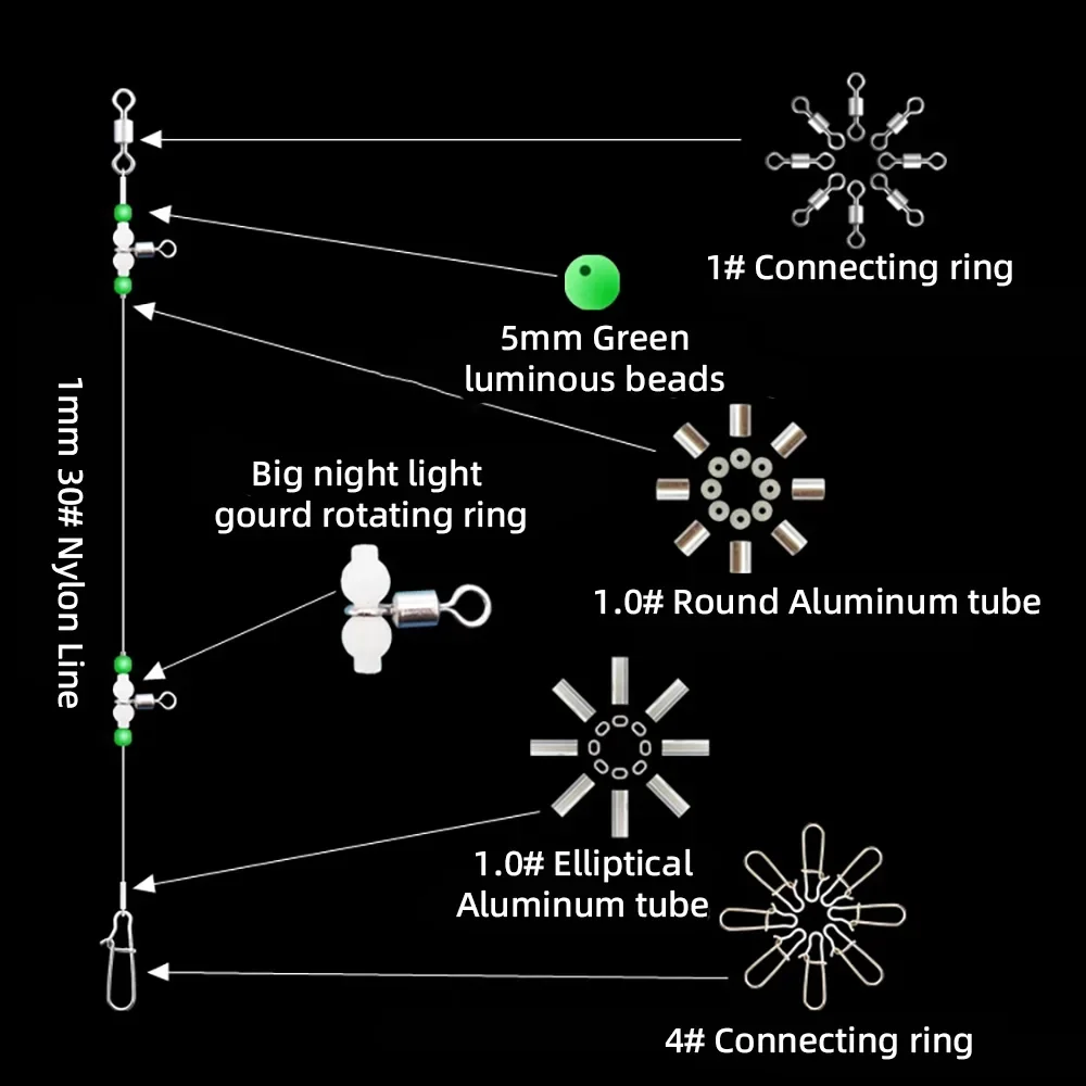 NUNATAK 304 broches de cuerda de acero inoxidable conector de pesca fuerte grupo de pesca luminoso juego de sedal de pesca barco de mar broche de pesca - imagen 3
