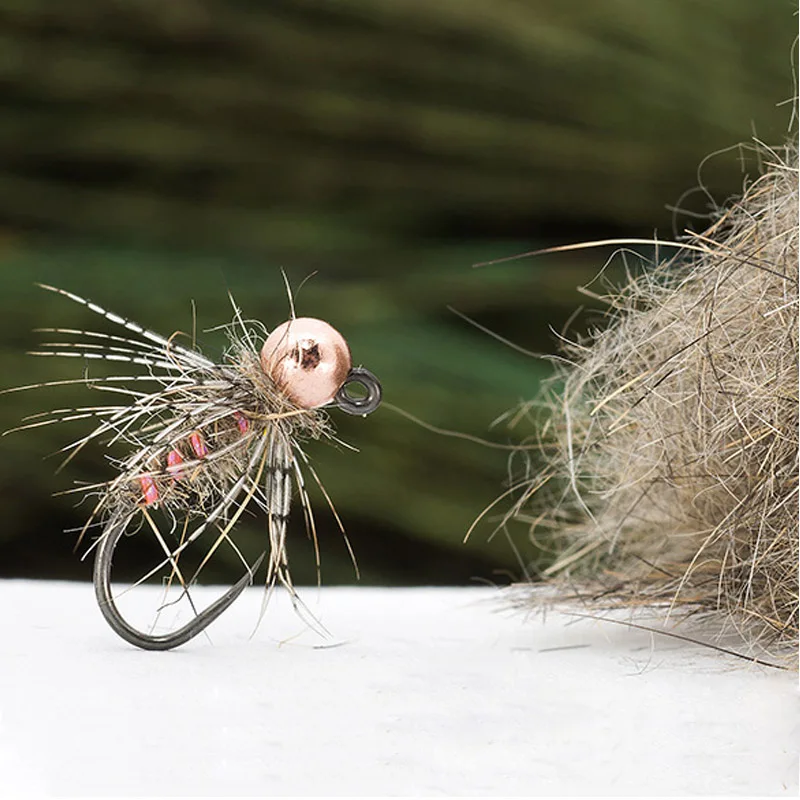 Máscara de liebre Creat pelo buggy moteado con púas para atar moscas - imagen 4