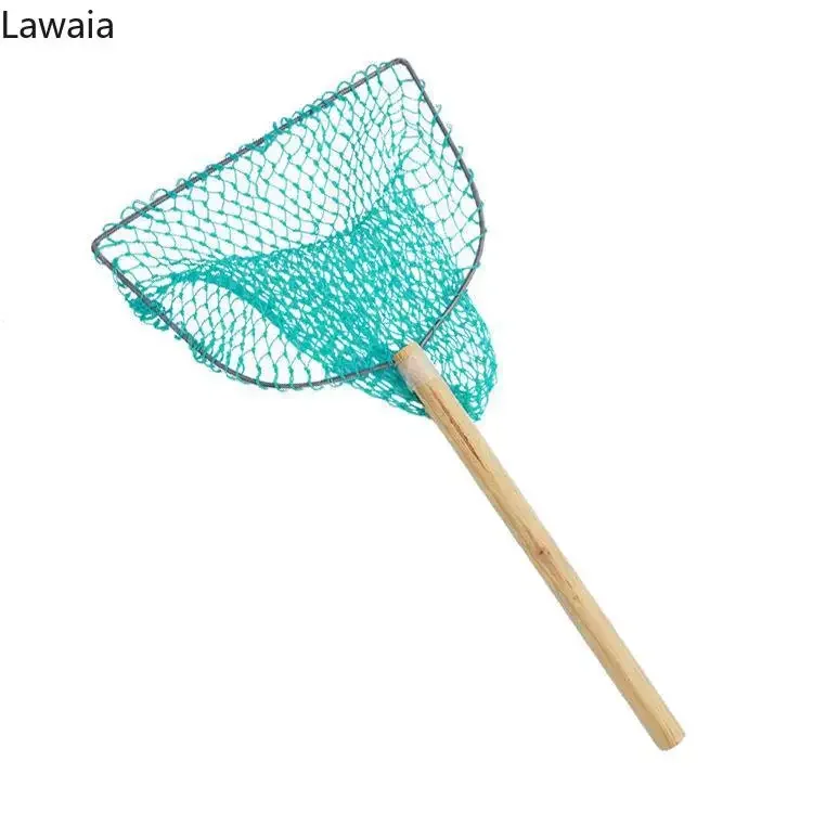 Lawaia Red de aterrizaje de pesca, herramienta de pesca con mosca de nailon, cabeza de red de acero inoxidable, multihilo, 30cm - imagen 5