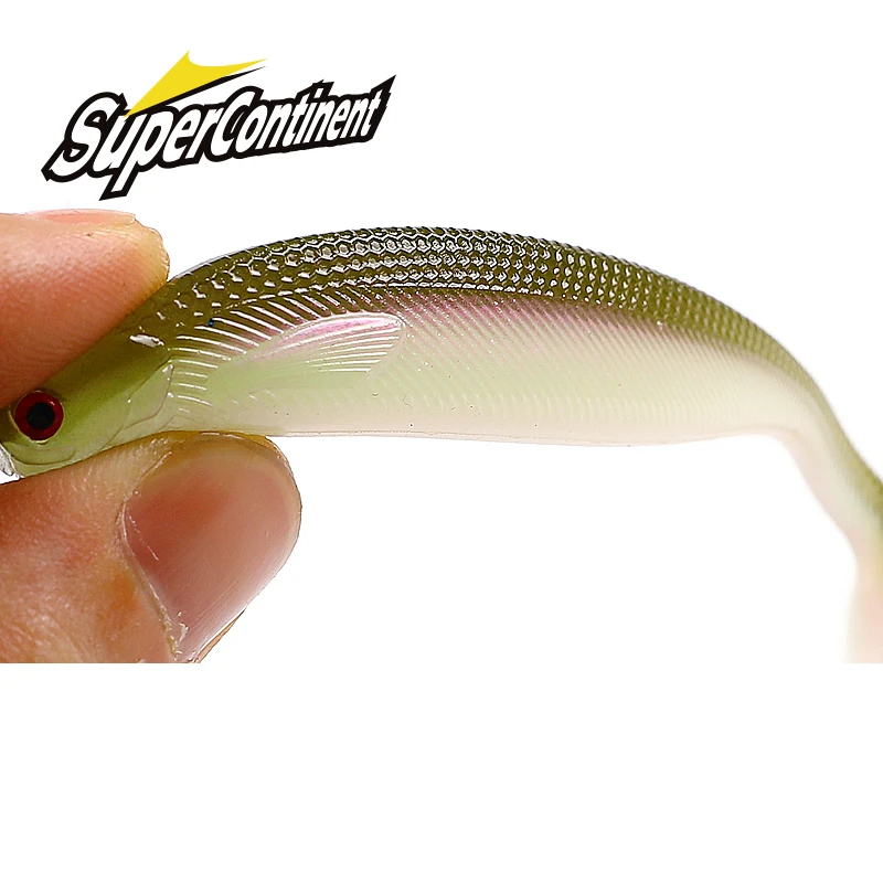 Nuevo supercontinente ShadTeez t-tail 50mm 70mm 100mm Pike Zander Predator pesca ojos 3d señuelo suave Señuelos de pesca - imagen 4