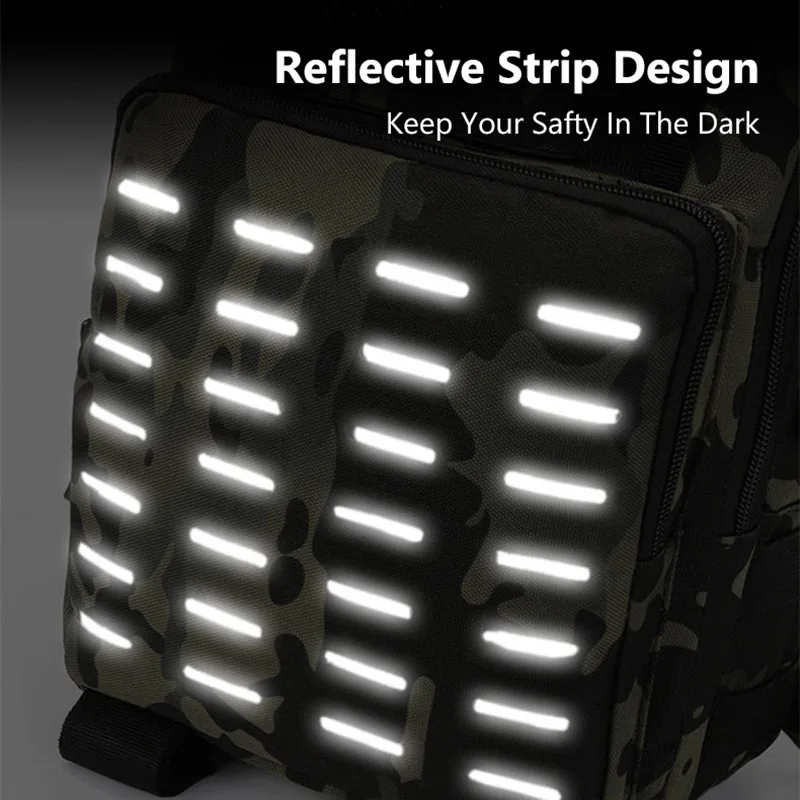 Bolsa para caña de pescar, caja de Señuelos de Pesca, mochila táctica láser Molle para peces al aire libre, Camping, senderismo, bolsas de caza para hombres X1G - imagen 5