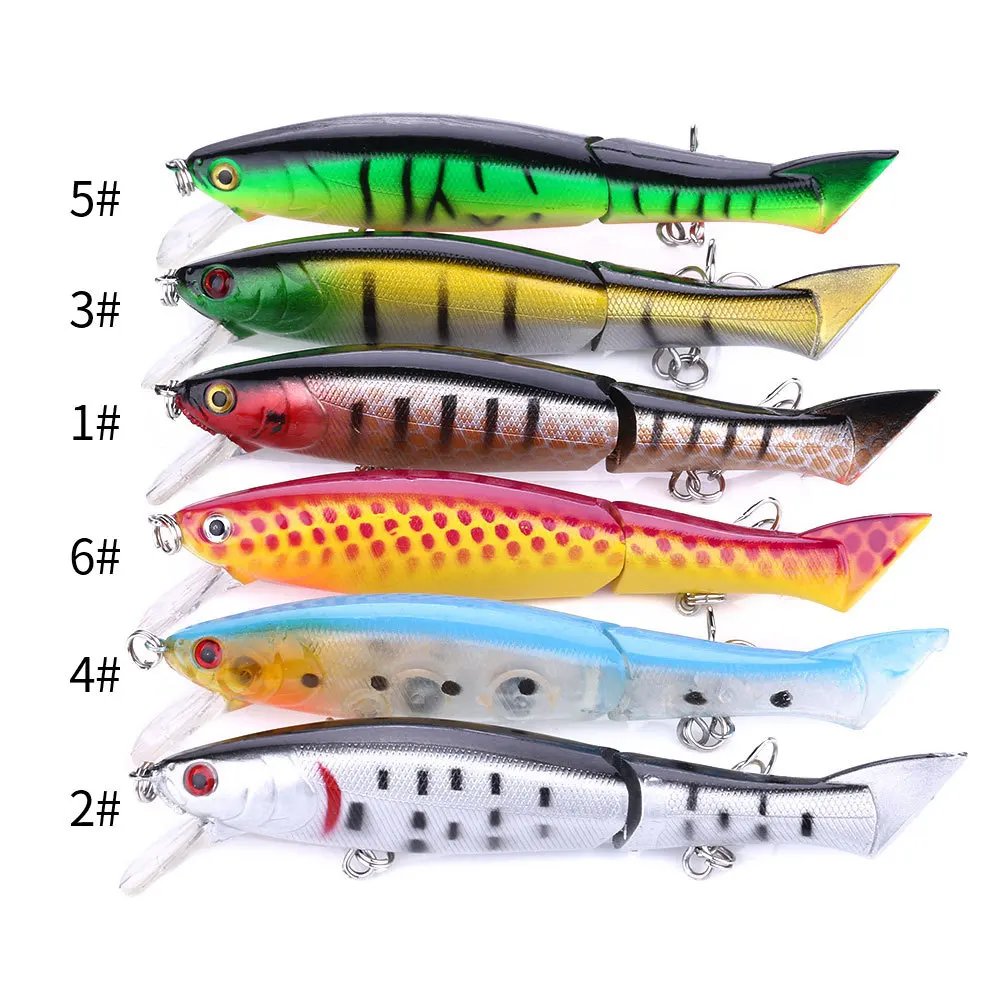 1 unidad de 12cm 13,5g de plástico duro para buceo, Señuelos de pesca de pececillo articulados múltiples, wobblers, crankbaits, trucha, bagre, pesca, swimbaits - imagen 2