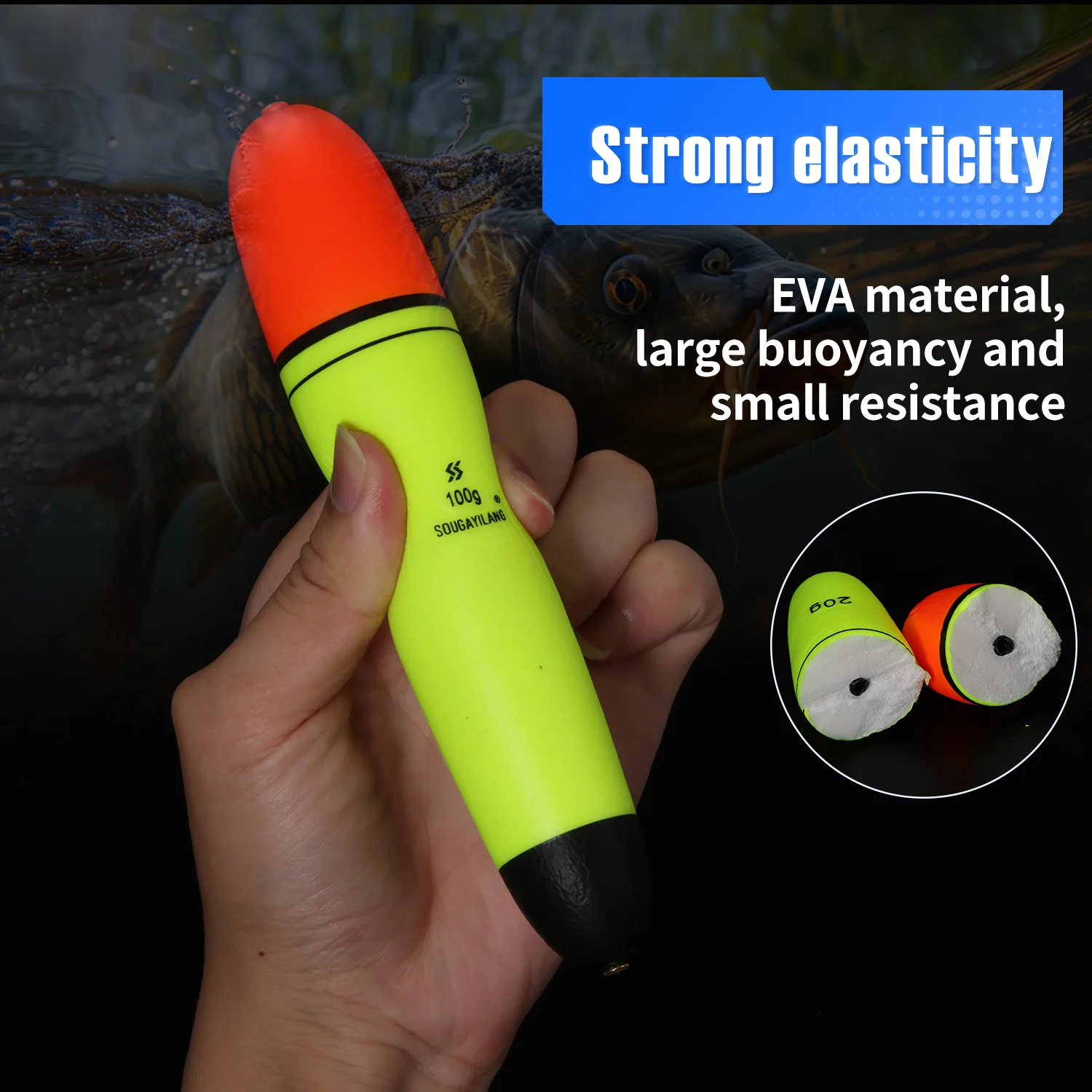 Sougayilang 5 uds flotador de pesca EVA 10-100g señuelo peso palo ligero espuma plástico mar pesca en roca flotadores llamativos - imagen 3