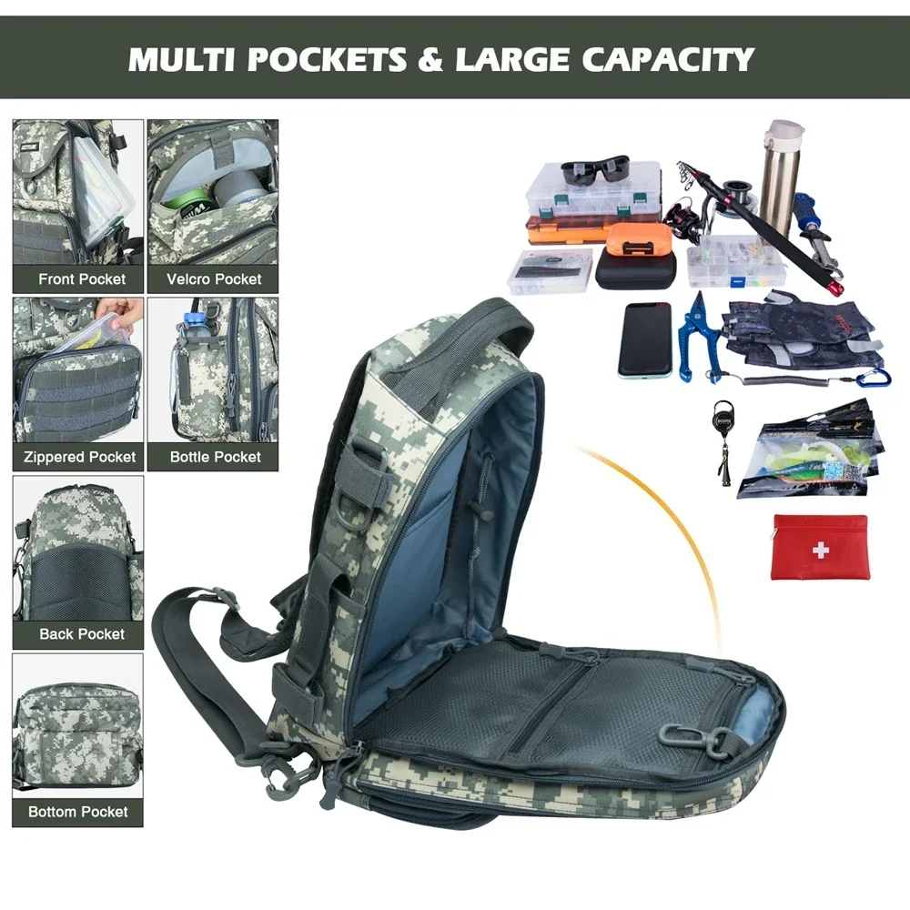 Goture Mochila pesca impermeable – Nailon transpirable para aparejos - imagen 4