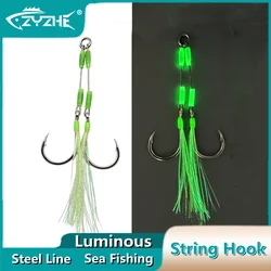 ZYZHE Bkk8062 anzuelo jigging tubo luminoso y pluma