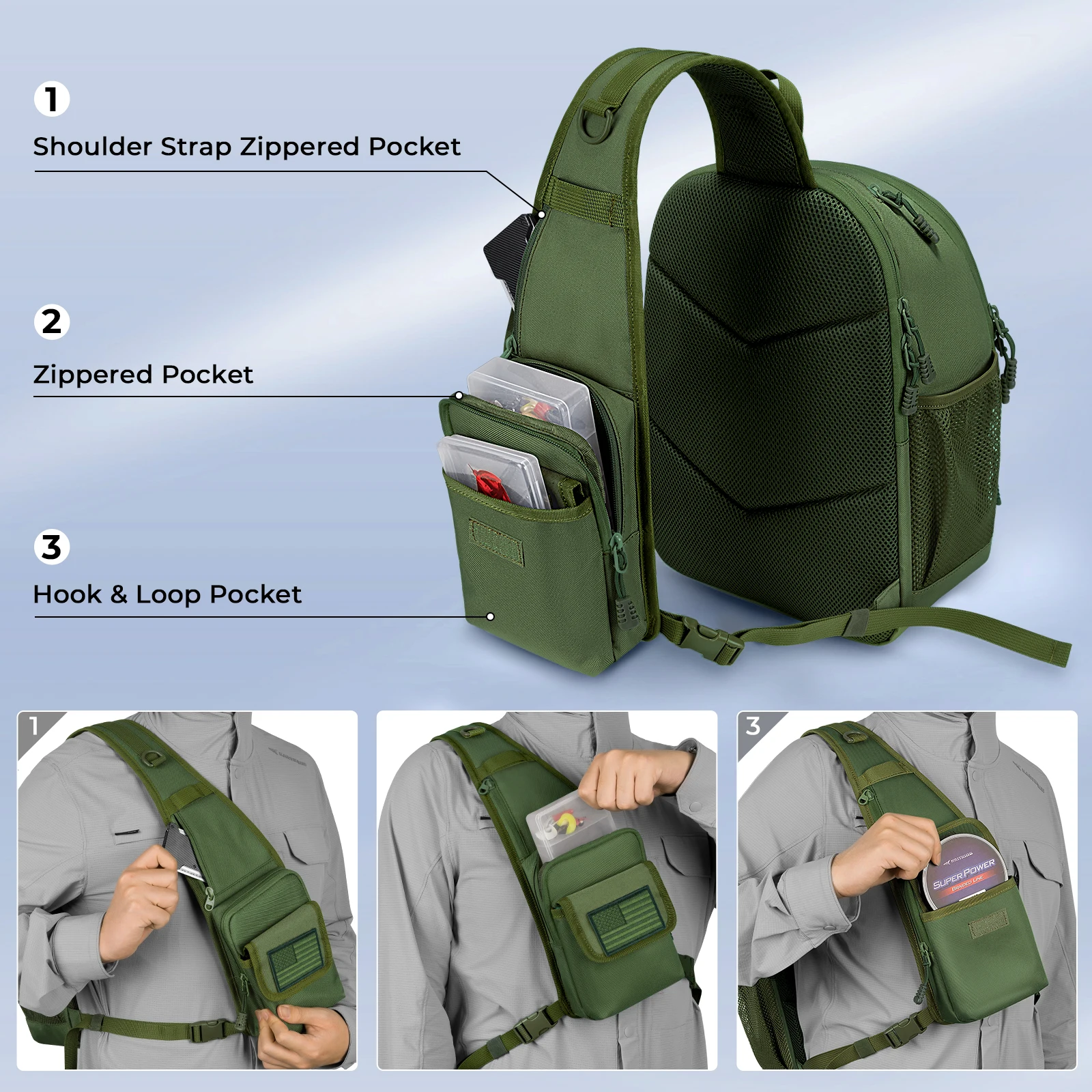 Bolsa de aparejos de pesca KastKing Karryall con 2 bandejas de aparejos, bolsa de almacenamiento de aparejos de pesca táctica, almacenamiento de aparejos de pesca - imagen 3