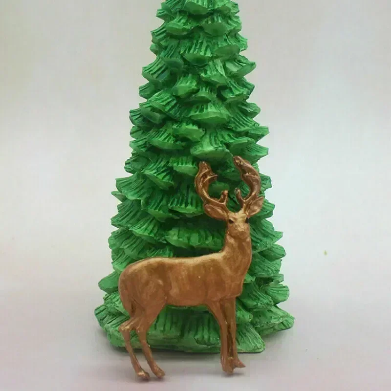 Molde de silicona para árbol de Navidad, molde de silicona en forma de árbol, vela artesanal, molde de yeso para aromaterapia, decoración de pasteles, accesorios para hornear - imagen 3