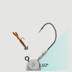 Señuelo de pesca con cabeza de anzuelo, anzuelos reforzados para obstáculos, parte inferior colgante libre, anzuelo inclinado de 60 grados, lote de 10 piezas en oferta