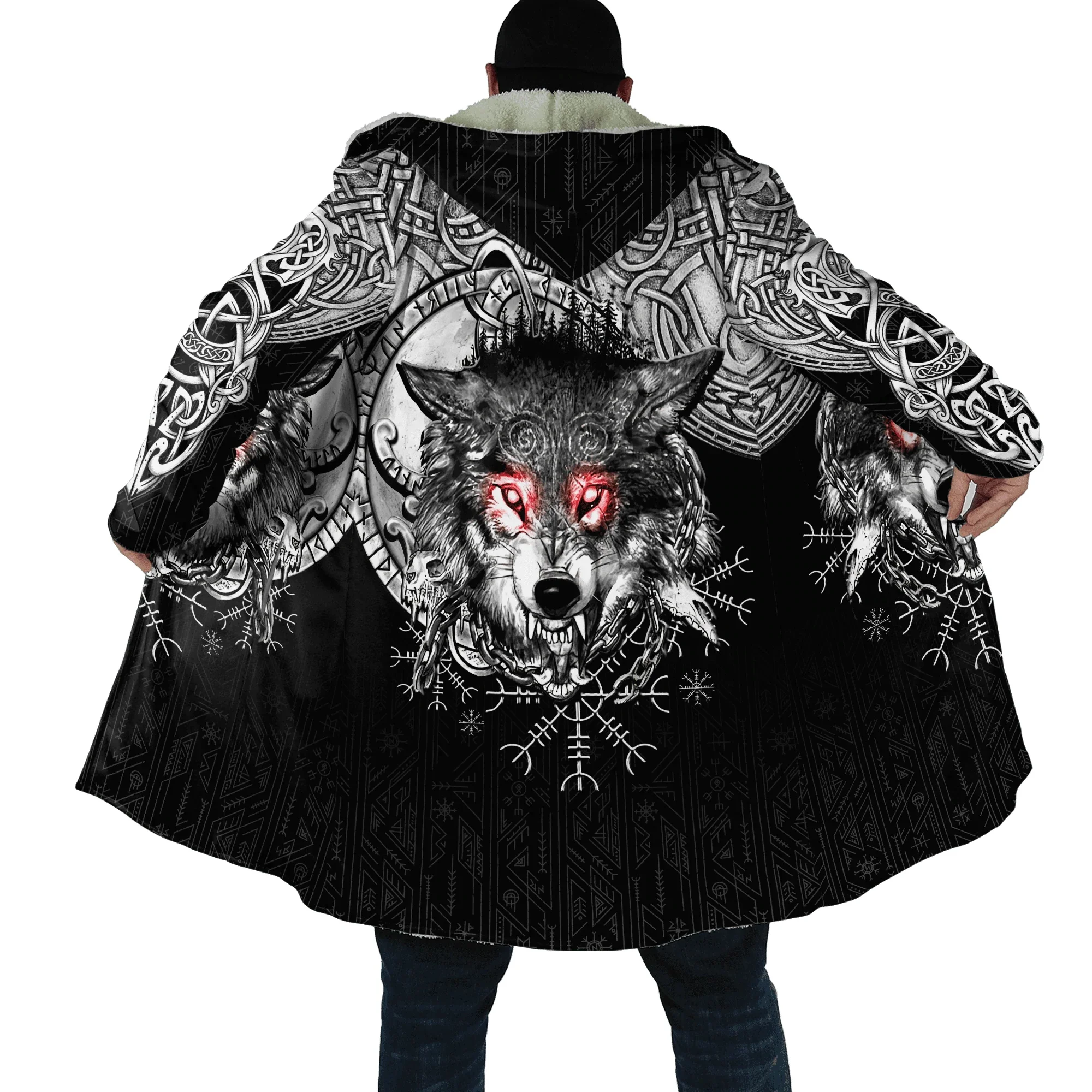 Capa nórdica Odin Raven – Polar con capucha impreso 3D - imagen 4