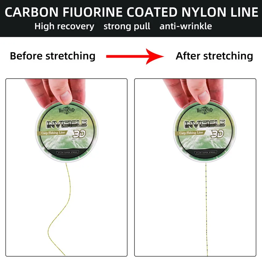 BAITER REC 100m línea de pesca Invisible línea de revestimiento de fluorocarbono moteado 0,14mm-0,50mm 4.13LB-34.32LB línea manchada súper fuerte - imagen 4