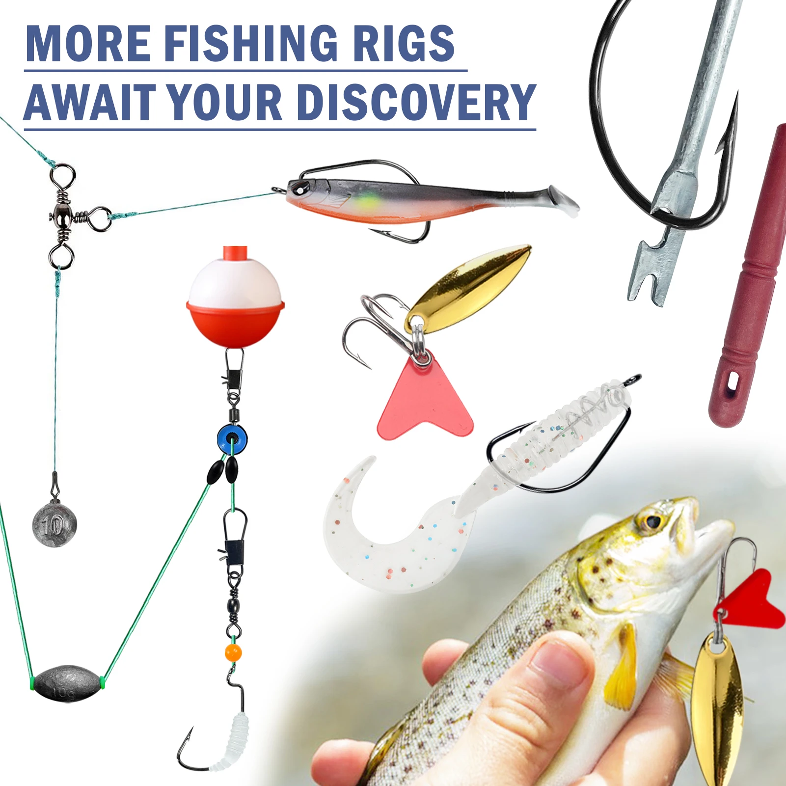 FREE FISHER Kit de pesca marítima: anzuelos, emergillones y plomos - imagen 2