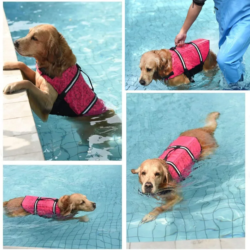 Chaleco salvavidas para perros, reflectante, ajustable, de verano, traje de baño para perros grandes, chaleco de seguridad para surf, velero, flotabilidad mejorada, chaleco salvavidas para mascotas - imagen 3
