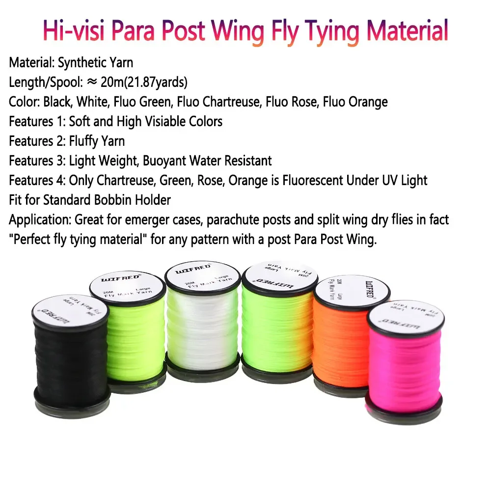 Bimoo-carrete de 20m/carrete sintético suave de alta visibilidad Para Post Wing, cajas flotantes emergentes, postes de paracaídas, ala dividida, Material de atado de moscas secas - imagen 3