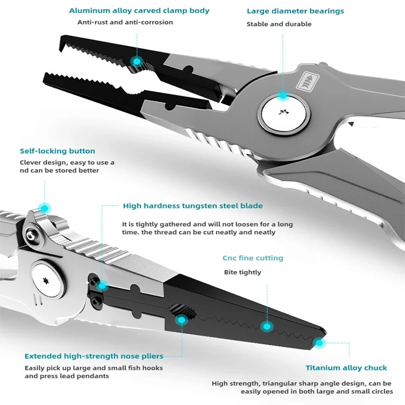 Abrazadera de señuelo todo en uno para pesca, agarre de Control de pescado, 18kg de carga, aluminio de aviación con Control de escala de pesaje - imagen 5