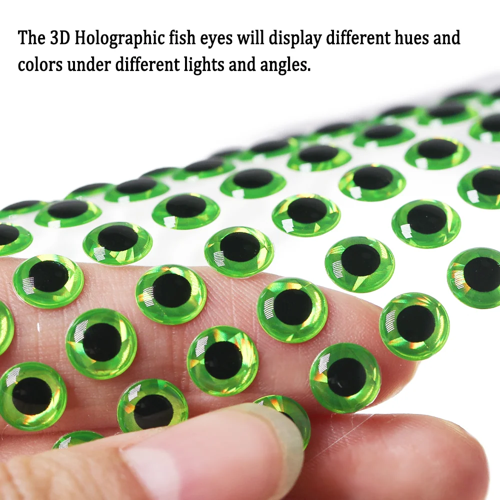Ojos de pez epoxi holográficos 3D, simulación de señuelo de pesca con mosca, Streamer, cebo de pececillo, aparejos de pesca artificiales DIY para ojos de 2mm-18mm - imagen 4