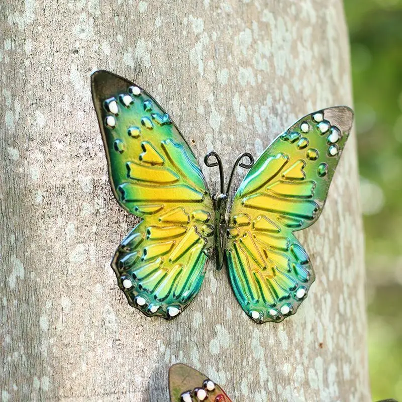 Mariposas metálicas 3D para pared – Escultura decorativa de jardín exterior