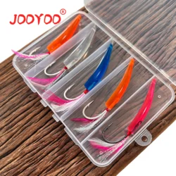 JOOYOO 5 unids/set 8cm gancho para caballa española cebo falso Trolling humo caballa aguja grande superficie Trolling camino corredor cebo
