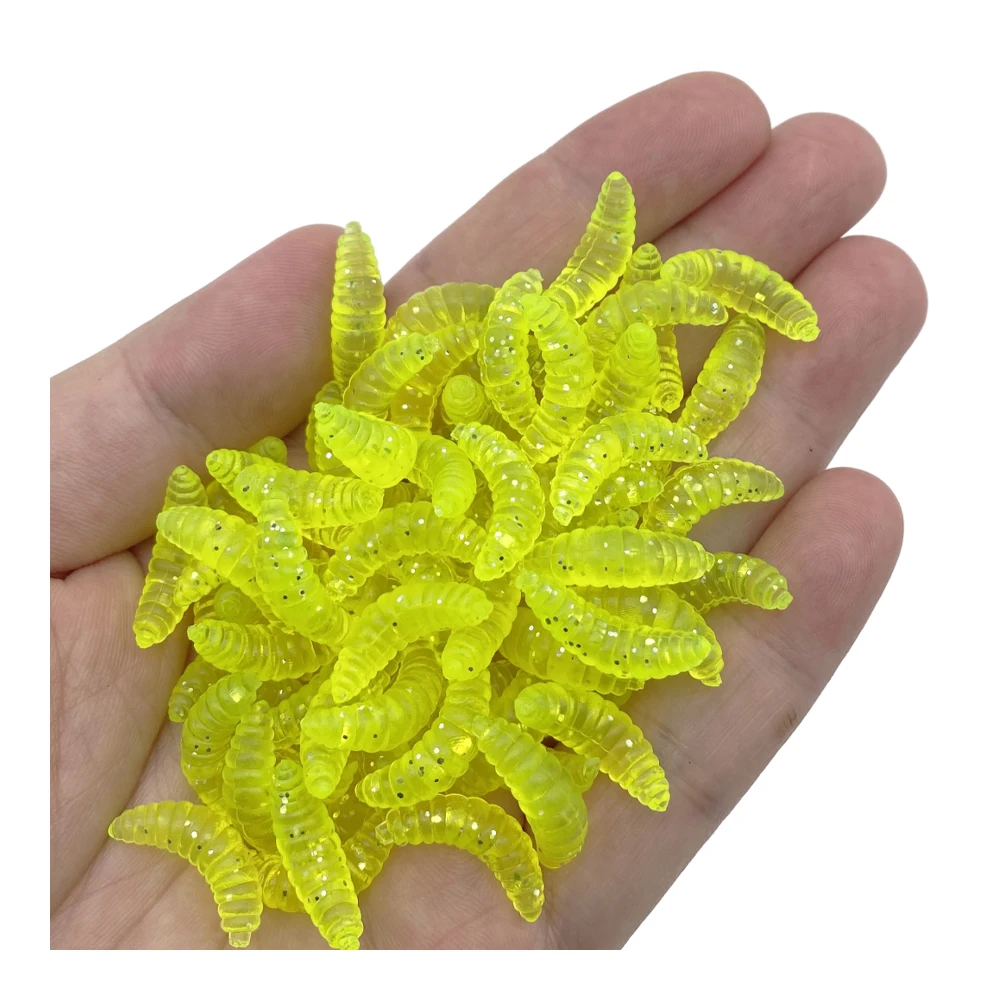 Señuelo de 50 piezas, cebo biónico de gusano Mealworms, gusanos blandos, accesorios de pesca - imagen 3